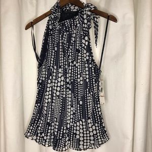 Blue & White Polka Dot halter top
